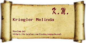 Kriegler Melinda névjegykártya