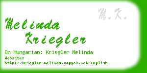 melinda kriegler business card